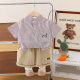 Five small seven children's clothing 2025 summer new 0-4 years old children boys and girls color dog shirt short sleeve 2 piece set
