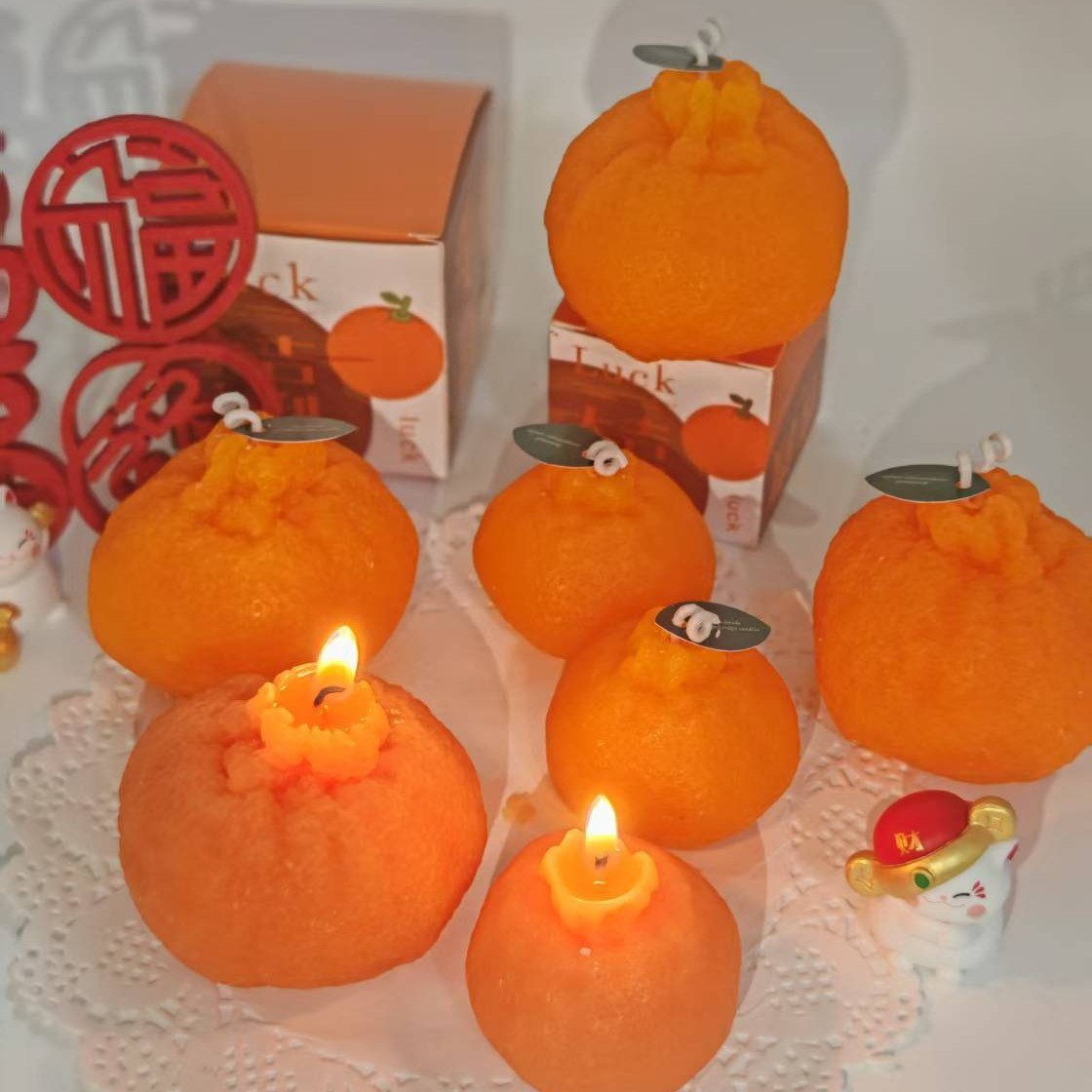 Fealdas de arroz * regalos de mano de fragancia de boda * naranja perfumes hechos a mano vela de estilo de Año Nuevo al por mayor