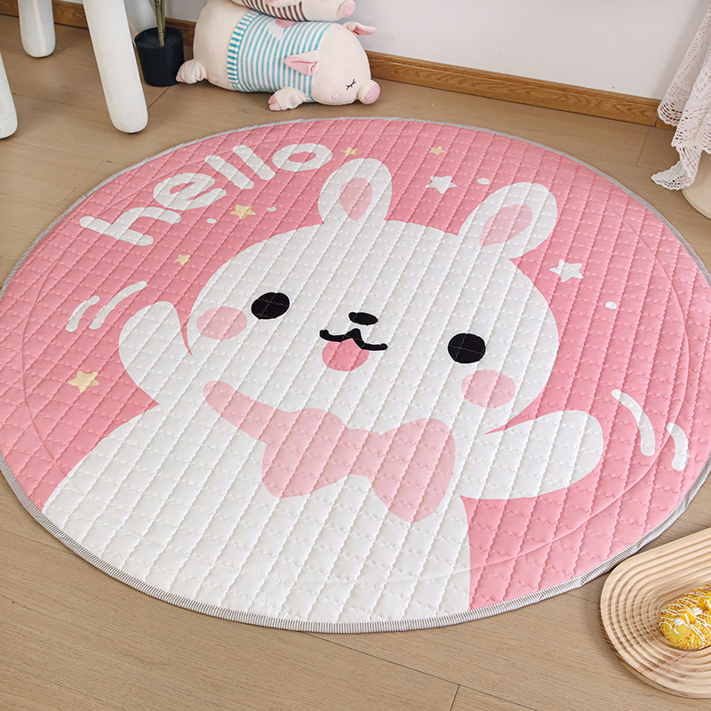 Cross-Border Export Ins Style Kidsren's Cartoon Crawling Mat Foldableable Drawstring Storage Floor Mat Baby Game Mat Blanket