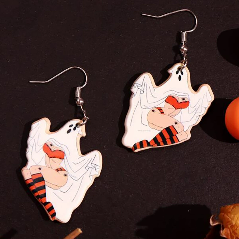 Acrylic earrings, necklace, keychain, Amazon, halloween