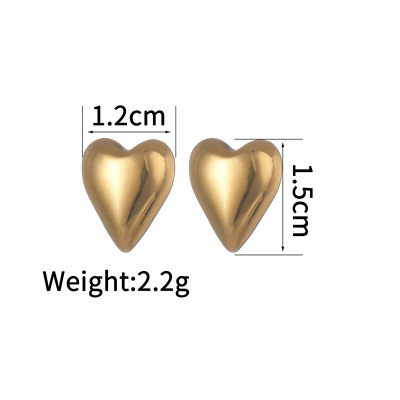 Irregular, Plating Design 1 Pair Retro Heart Shape Irregular Plating 304 Stainless Steel Stainless Steel Earrings