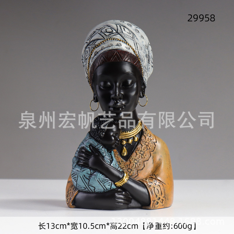 Tribus africanas exóticas decoraciones vestibulares decoración del hogar creativa mujer negra decoraciones retro
