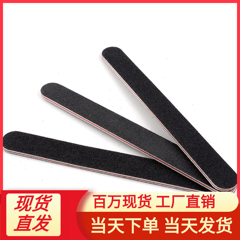 Nail art tool red heart black round double-sided manicure sanding strip double-sided nail black yarn strip nail file strip