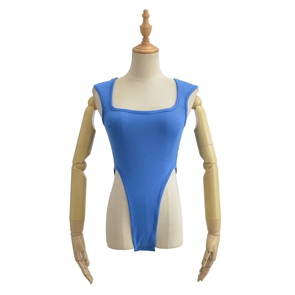 Europa y América sexy ins cuello cuadrado de moda chaleco otoño nuevo estilo desgaste interior 22 años color sólido Delgado mono sin mangas para las mujeres image 5