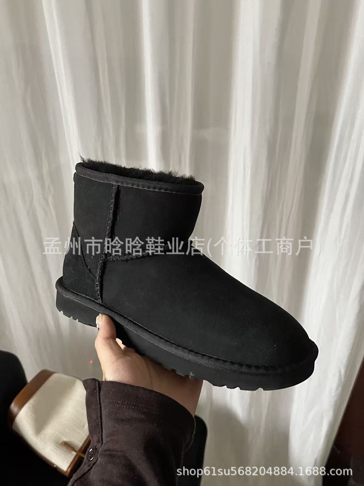 Sangpo botas de nieve de cabra de mujer un nuevo clásico de tubo largo con terciopelo grueso y calentamiento con zapatos de algodón