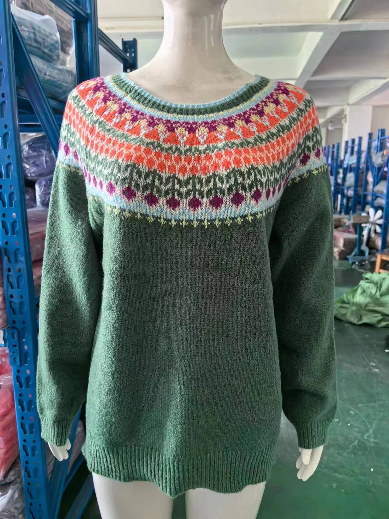 New Sweater Women Wish Hot Sale Round Neck Color Matching Loose Fashion Pullover Knitted Sweater 59 Undefined