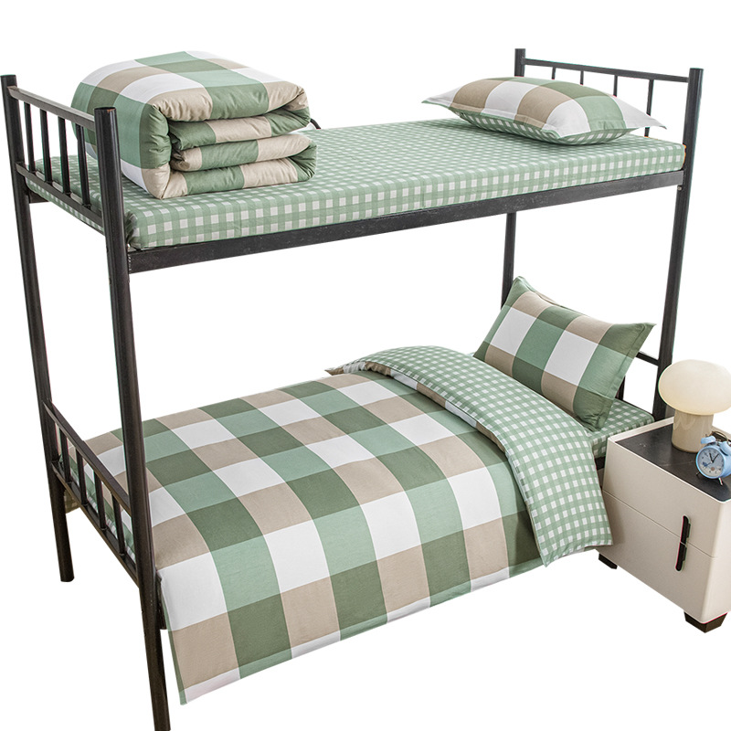 Juego de algodón de tres piezas para dormitorio de estudiantes, juego de seis piezas de algodón puro, funda de edredón, litera, kit de dormitorio, compra al por mayor