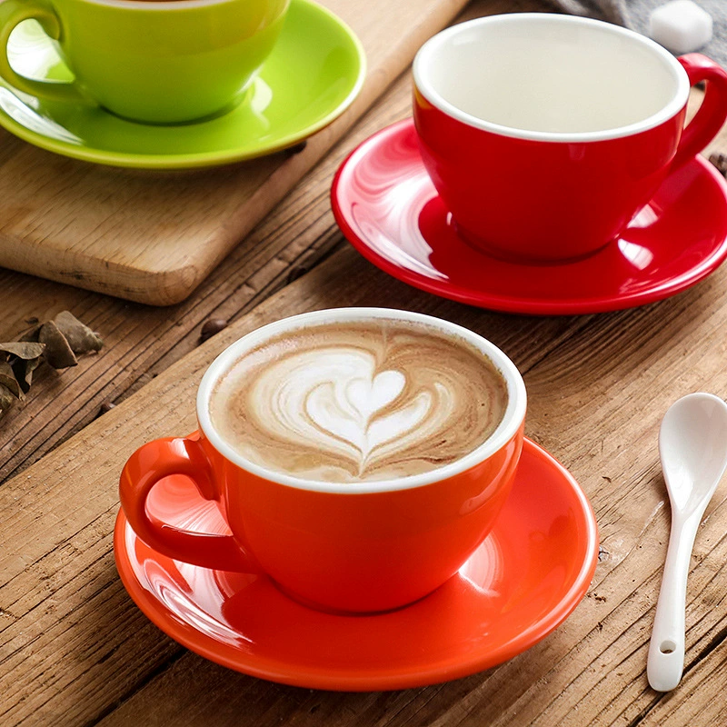 Ceramic coffee cup 220ml European -style small luxury Kabuccino Kara Flower Cup Sites Concentrated Cup Latte Cup