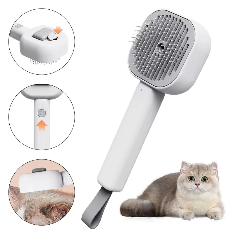 宠物喷雾梳猫咪清洁按摩梳毛器去浮毛刷针梳自洁除毛器排梳梳子