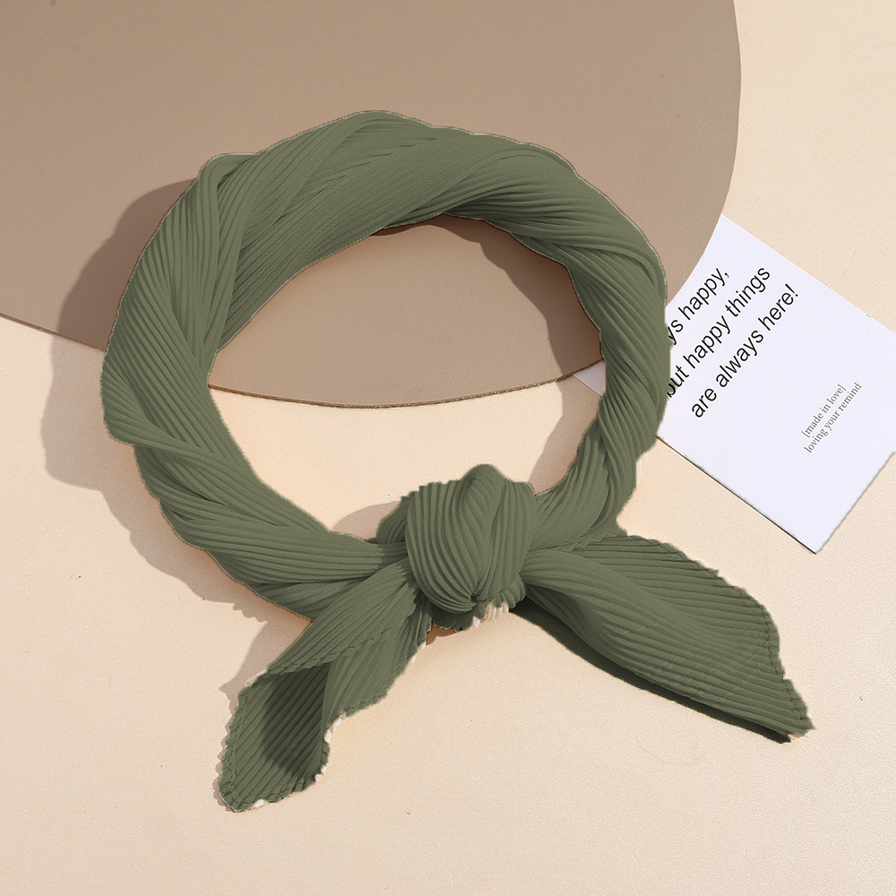 J40 クロスボーダー 無地 韓国風 小さな正方形スカーフ 春秋万能 エレガントでファッショナブルなオフィスウェア用シフォンスカーフ