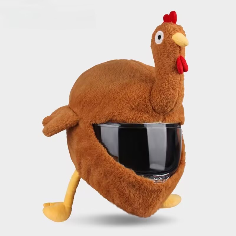Motuoche Motorcycle Decoration Helmet Cover Personality Mask Big Eye Cartoon Doll (Auto Parts and Accessories) - get-rich-chicken-helmet-cover