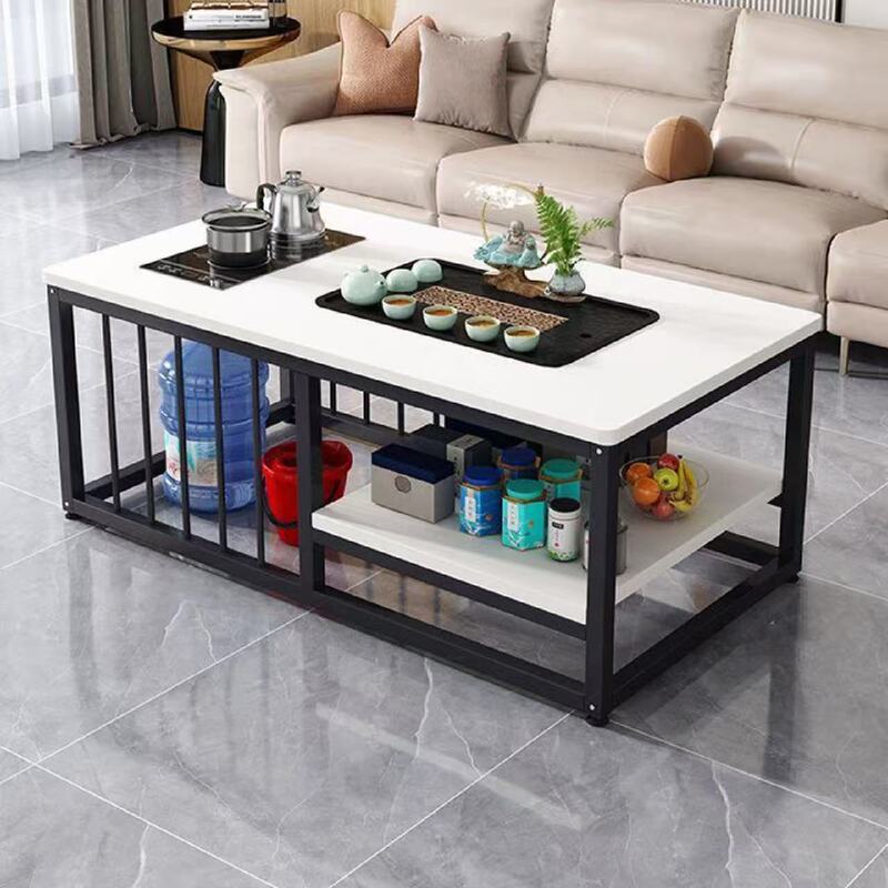 Tea Table for Home Use in the Living Room, Chinese-Style Simple Office Tea Table, Multifunctional Integrated Tea Brewing Station for Small Apartments Tea Table for Home Use in the Living Room, Chinese-Style Simple Office Tea Table, Multifunctional Integrated Tea Brewing Station for Small Apartments