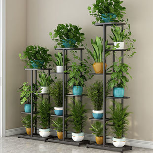 Multi-Layer Flower Stand Special Price Balcony Pothos Hanging Rack Indoor Floor-Standing Storage Rack Iron Art Living Room Flower Pot Rack Hanging Type