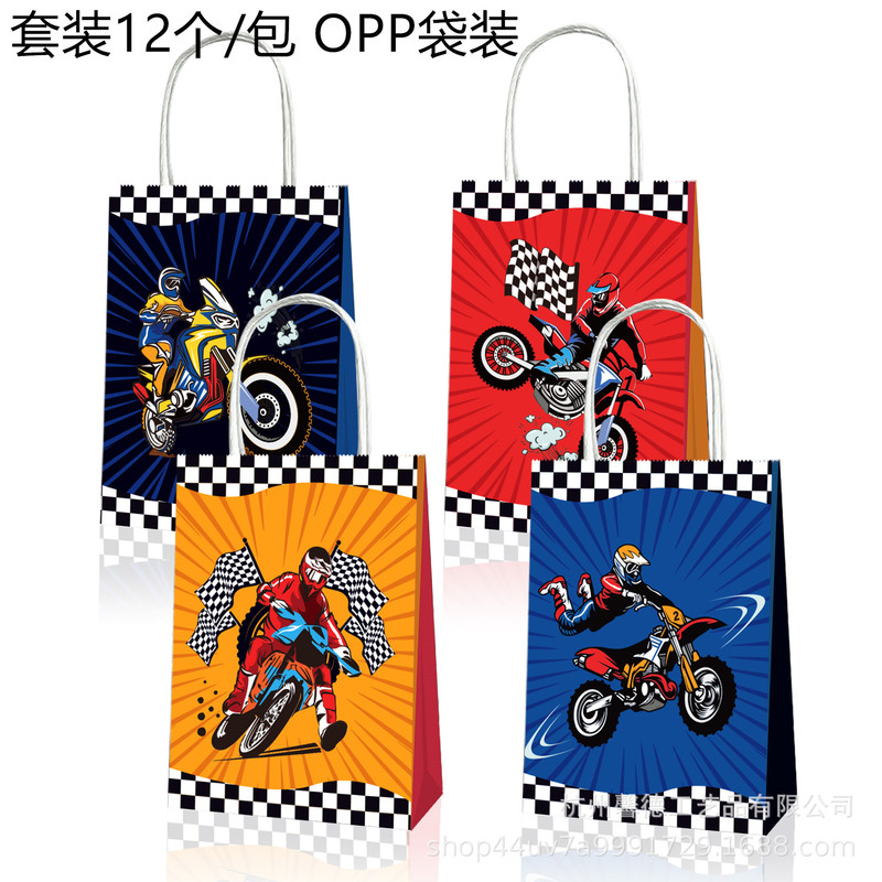 BD087 Special Price Motorcycle Motorcycle Fans Race Party Gift White Kraft Paper Tote Bag