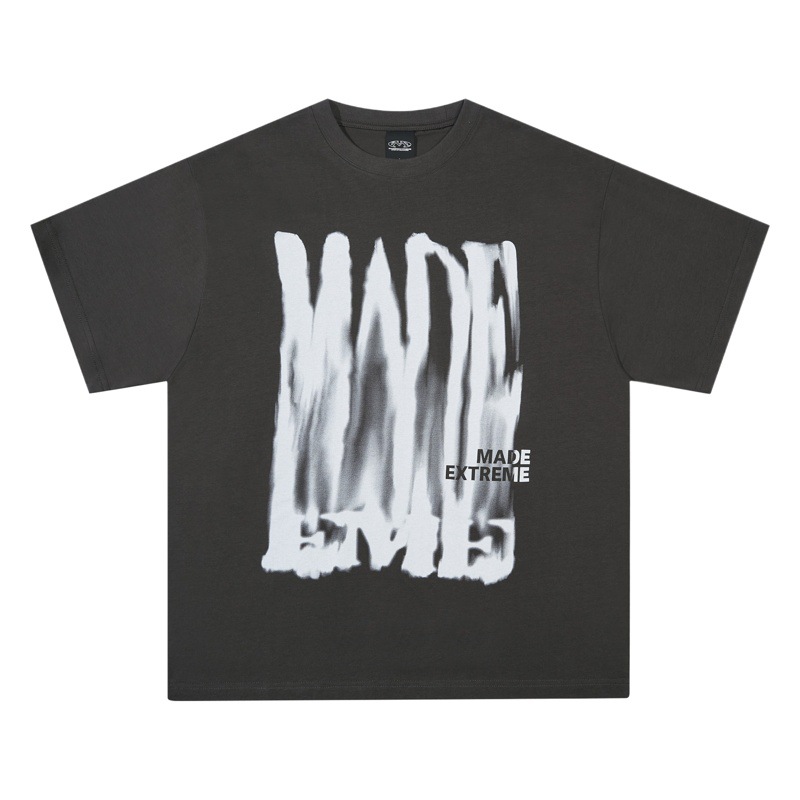 MADEEXTREME 270Gファインコットンアメリカン街頭手描きアルファベットプリント夏国潮メンズ半袖tシャツ