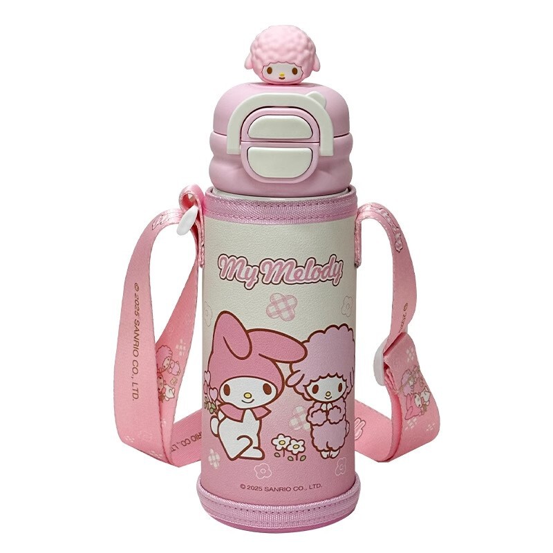 クロミ 子供用魔法瓶カップ 1蓋 ダブルドリンク 大容量 学校通学専用ウォーターカップ カップカバー付き 落下防止 新型モデル|undefined