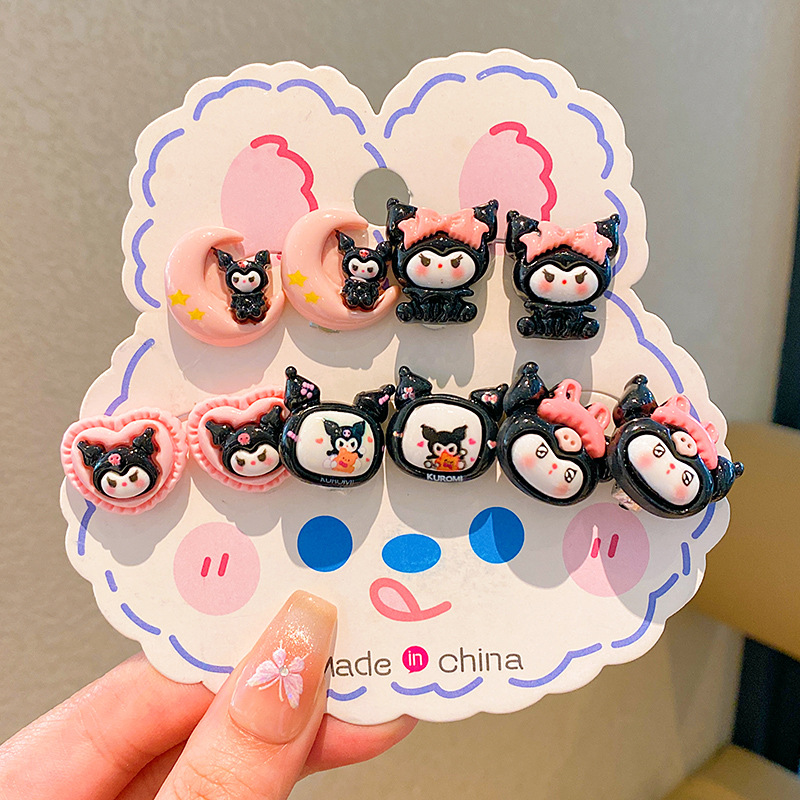 Sanliou niños dibujos animados orejetas colgantes para bebés 2024 nuevas niñas sin agujeros de orejas no lastimar orejas orejetas de niñas