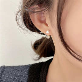 韩国新款S925银针经典气质耳环珍珠耳钉小巧精致简约时尚百搭耳饰