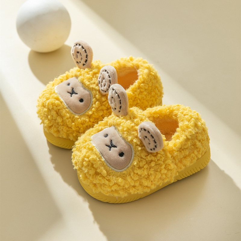 Zapatillas de algodón para niños para interiores, bolsas de lana lindas, zapatillas de algodón para niños, niñas, zapatillas de invierno para bebés