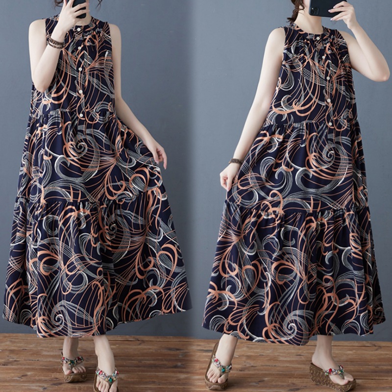 Summer elegant retro shiffon long dress