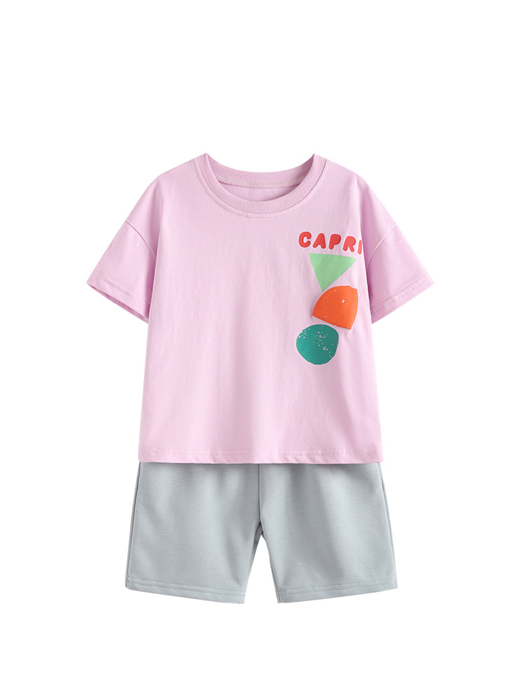 Malwee transfronterizo de verano estilo europeo y americano pantalones cortos de manga corta de dos piezas para niños y medianos nuevo conjunto cómodo