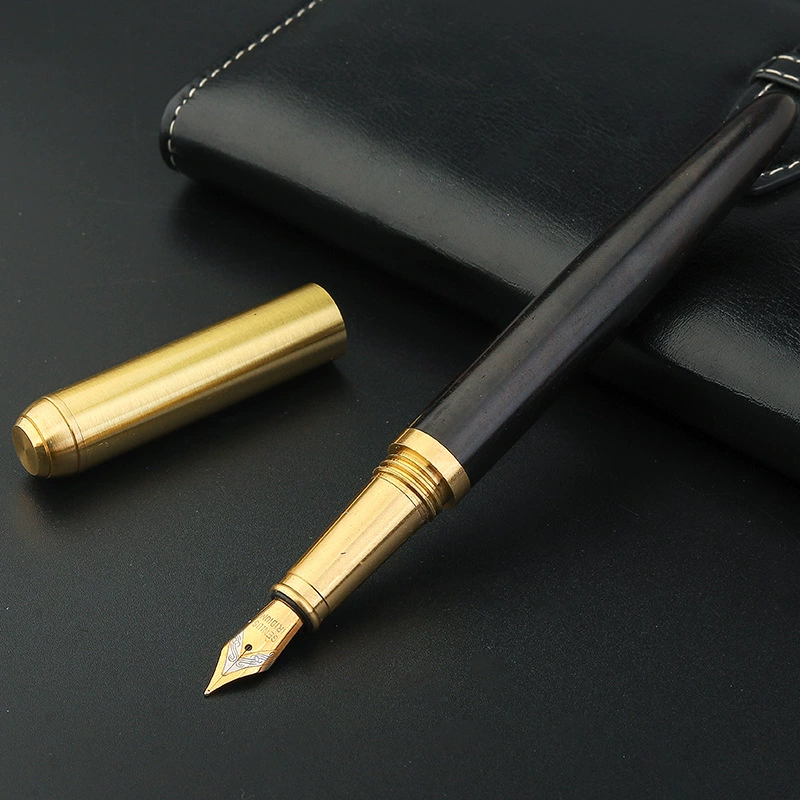 Metal brass rollerball pen sandalwood, calligraphy, gift pen from natural wood