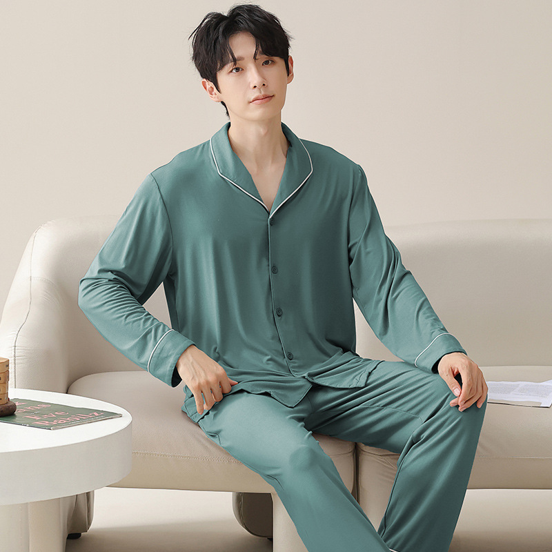 Pijamas para hombres 2024 nuevo hielo de invierno y otoño hombre de gran tamaño de alta sensación moda ropa de casa primavera y otoño mangas largas