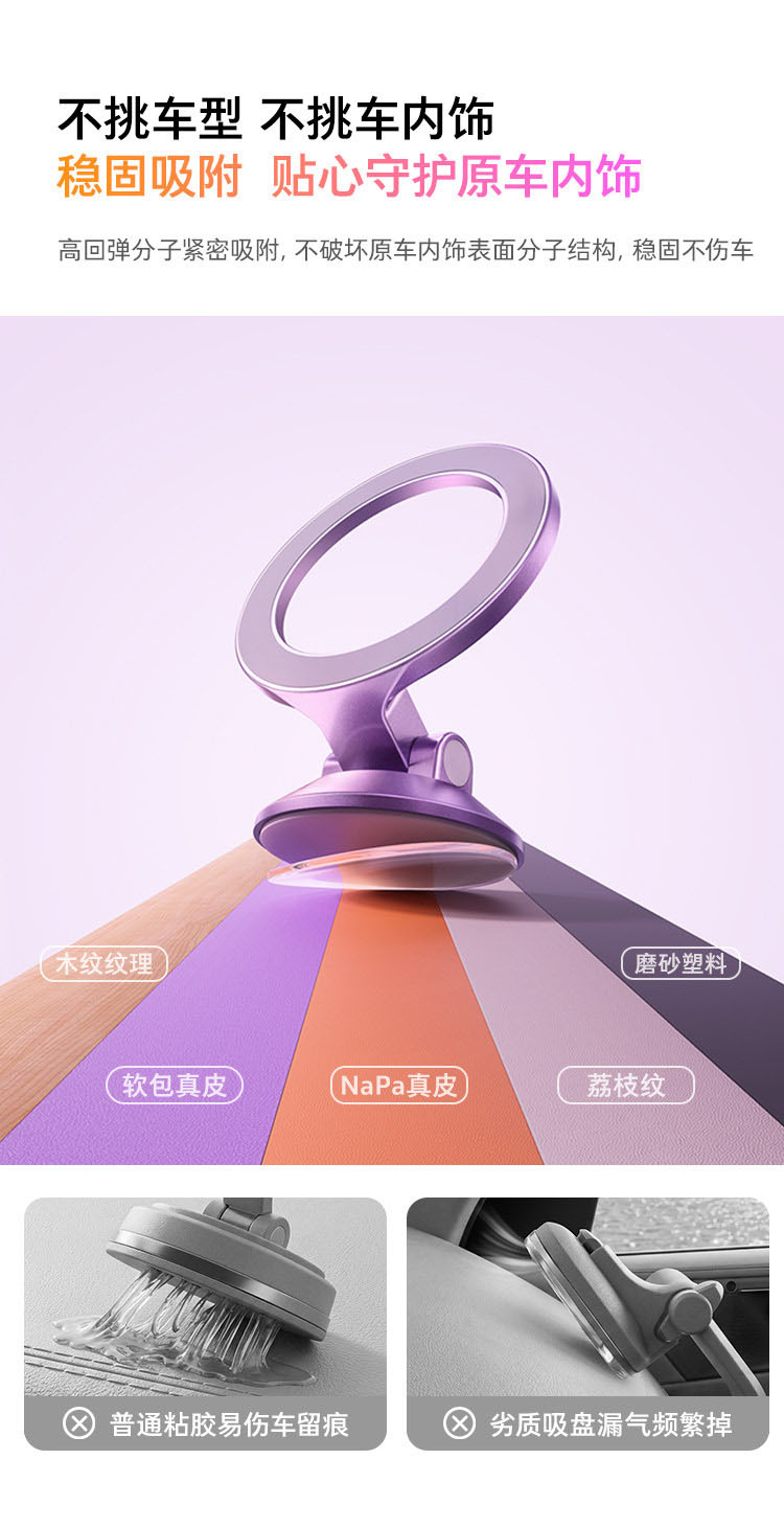 Cross-border car phone holder, 2026 new model, magnetic navigation, center console, dashboard car phone holder