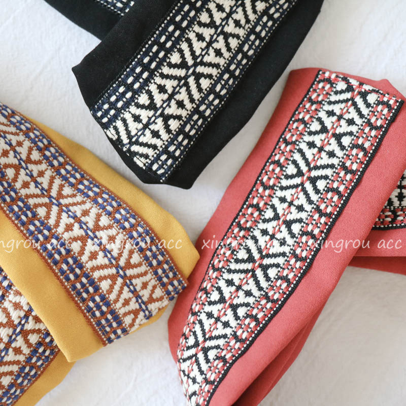 Versatile Ethnic Storm: Semitic Lace Cross Strap Headband Photo Performance Hair Accessories_voghion.com