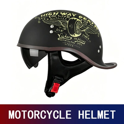 Motosiklet kaskı (dəbilqə) | AliExpress: men's retro motorcycle half helmet