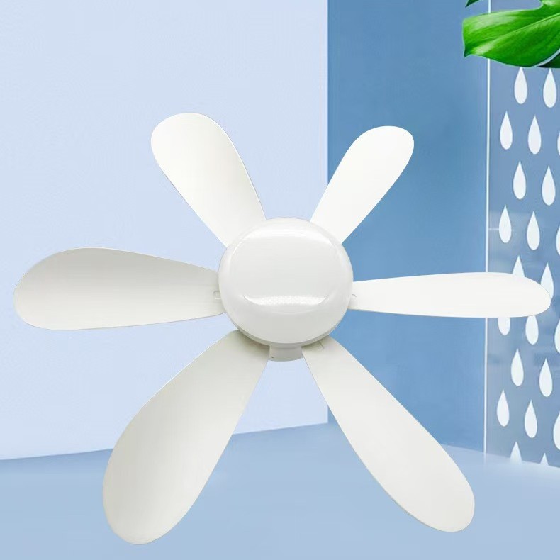 Luz de ventilador de seis hojas, restaurante, lámpara de dormitorio, ventilador de techo integrado, simple E27, lámpara de ventilador de techo LED de boca de tornillo, lámpara Zhongshan