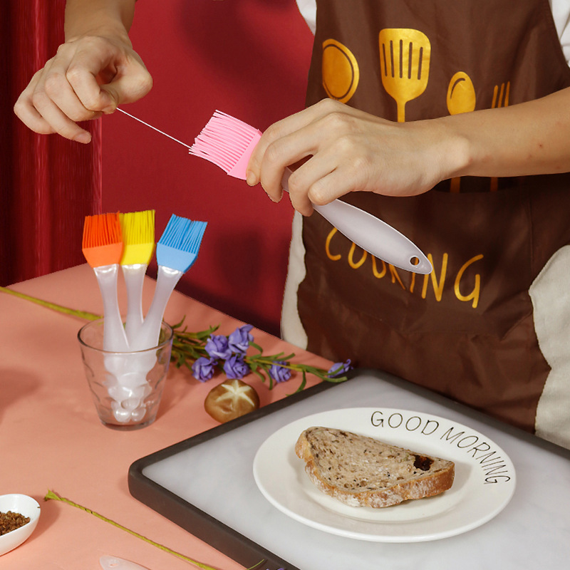 硅膠燒烤刷食品級耐高溫油刷塑料手柄硅膠刷家用油刷子批發