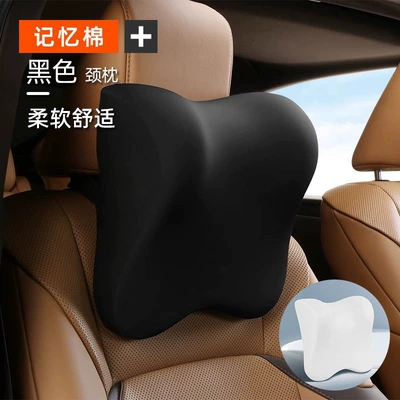 Lumbar Pillow for Prolonged Sitting, Waist support - mysterious-black-headrest-one