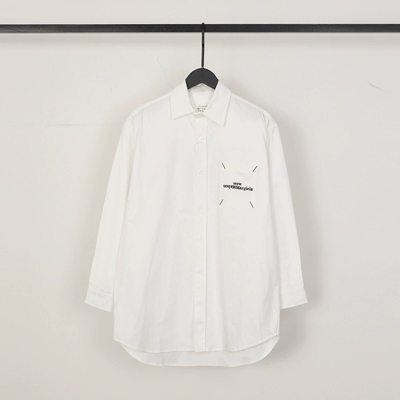 Maison Margiela 24S Maison Margiela MM6 принт буквы круглый вырез мужской и женский модный бренд свободная простая рубашка