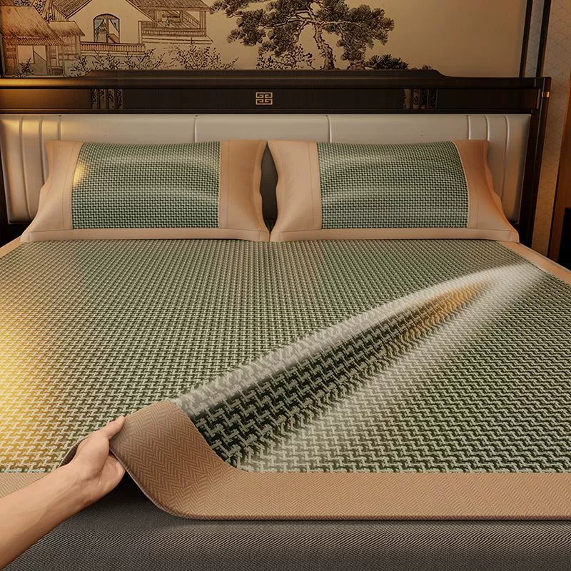 Двусторонний утолщенный коврик из ротанга, коврик из ледяного шелка, бытовой коврик, двусторонний коврик, летний складной соломенный коврик, коврик для студенческого общежития