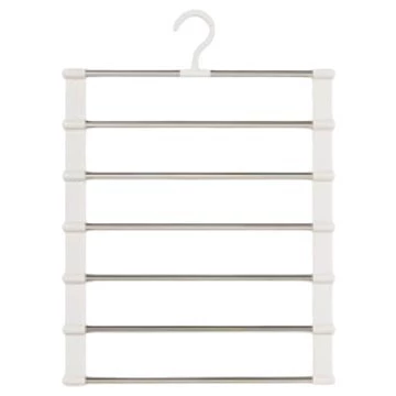 Ladder trouser rack multi-layer household seamless trouser clip multi-functional folding trouser rack wardrobe space-saving storage rack factory