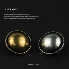 YOKO Round Smooth Metal Button Vintage Style Suit Jacket Double-Sided Nappa Leather Coat Decorative Button