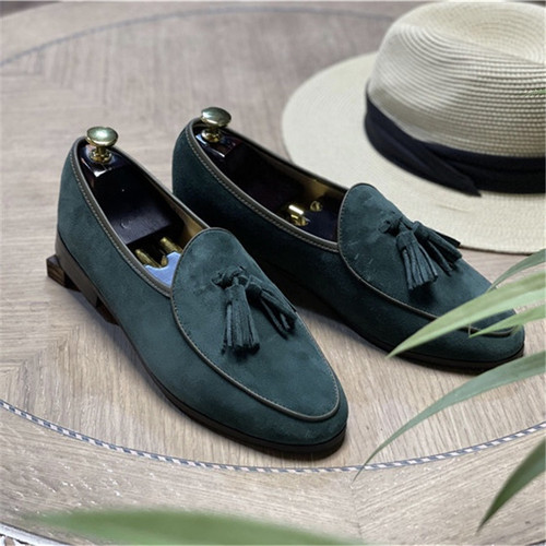Italian fashion retro British bean shoes men's tassel slip-on loafers men's slip-on casual shoes