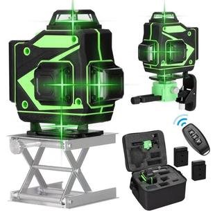Double electric full set of infrared level instrument green light 12-line Wall pasting instrument high precision fine line ground pasting instrument 12-line 16 blue