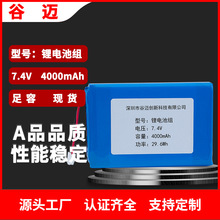 定制7.4v锂电池组4000mAh设备仪灯具玩具聚合物锂电池组定做两串