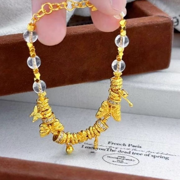 Golden white crystal