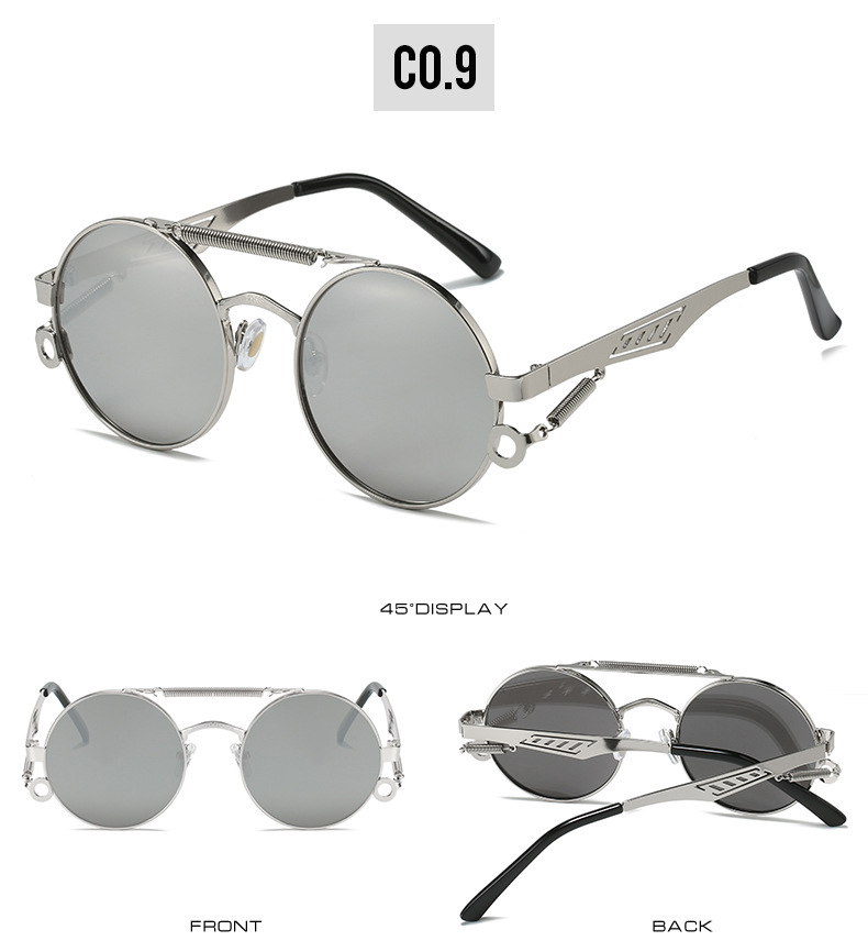 54g Weight Full Frame Glasses Structure Sunglasses Classification PC, UV400 Protection Lens Material Round Frame Glasses Style Outdoor, Travel Occasion Color Block Pattern Unisex Gender Elegant, Simple Style Style Grey, Black Color Elegant Simple Style Color Block PC UV400 Protection Round Frame Full Frame Women's Sunglasses 14