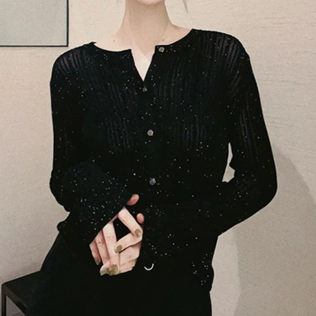 Черный темпераментный кардиган топ весна новый дикий модный иностранный дизайн