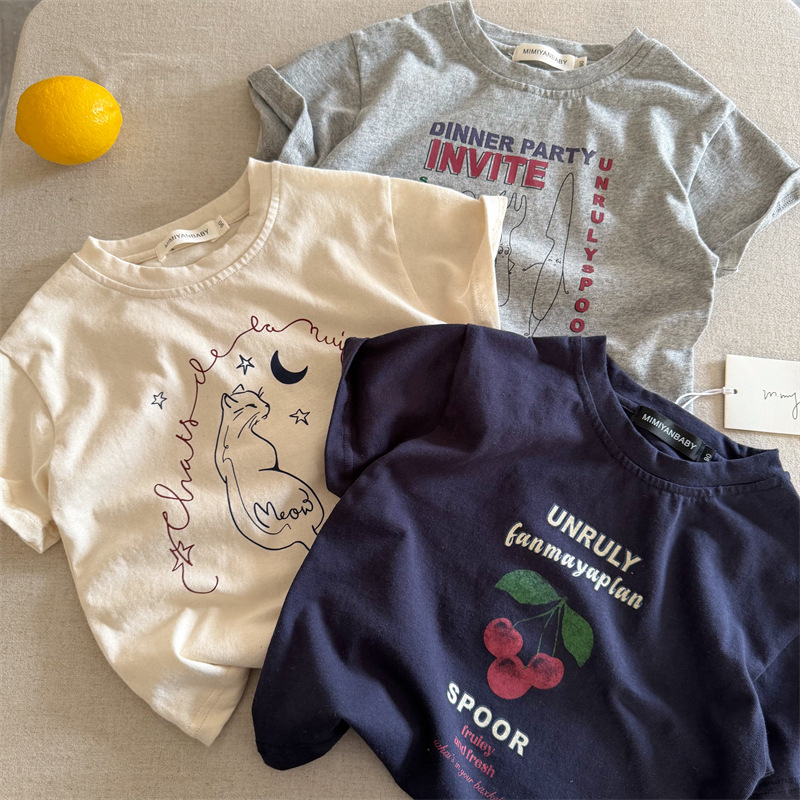 Children's summer cartoon T-shirt for men and women