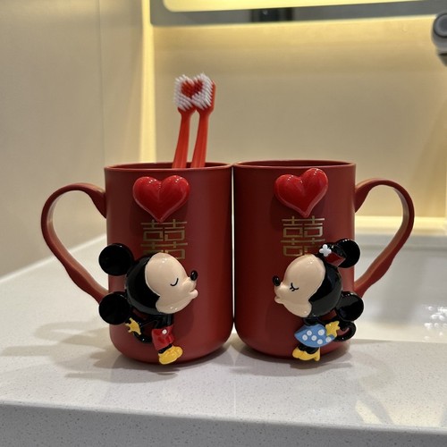 Wedding wash cup, toothbrush cup set, dowry, wedding supplies, couple, newlywed mouthwash cup, toothbrush cup, pair