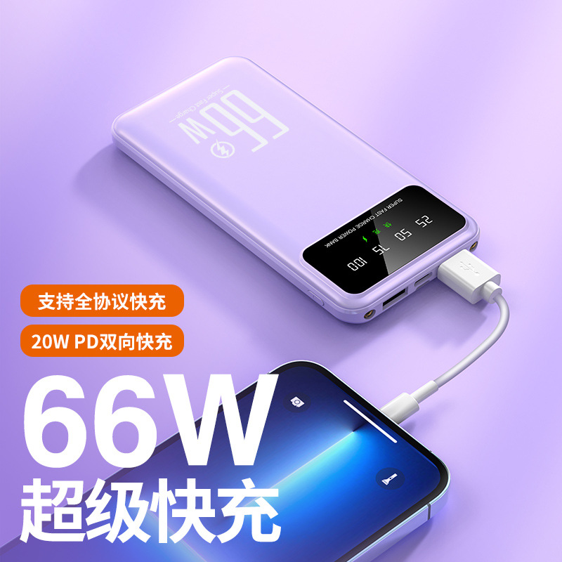 66W teléfono móvil universal súper rápido carga de gran capacidad banco de energía 20000 mA de dos vías flash de carga de energía móvil al por mayor