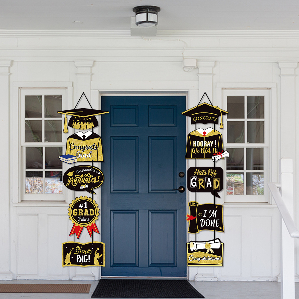 2024 temporada de graduación fiesta decoración puerta colgante ceremonia de graduación diseño accesorios decoración de la puerta Grad colgando banner
