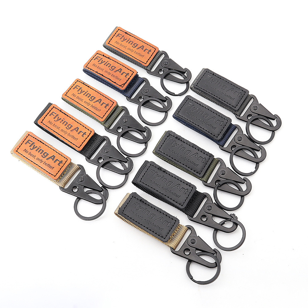 皮标布标定制批发眼镜蛇户外腰带仿尼龙多用途鹰嘴扣钥匙扣配件|ms