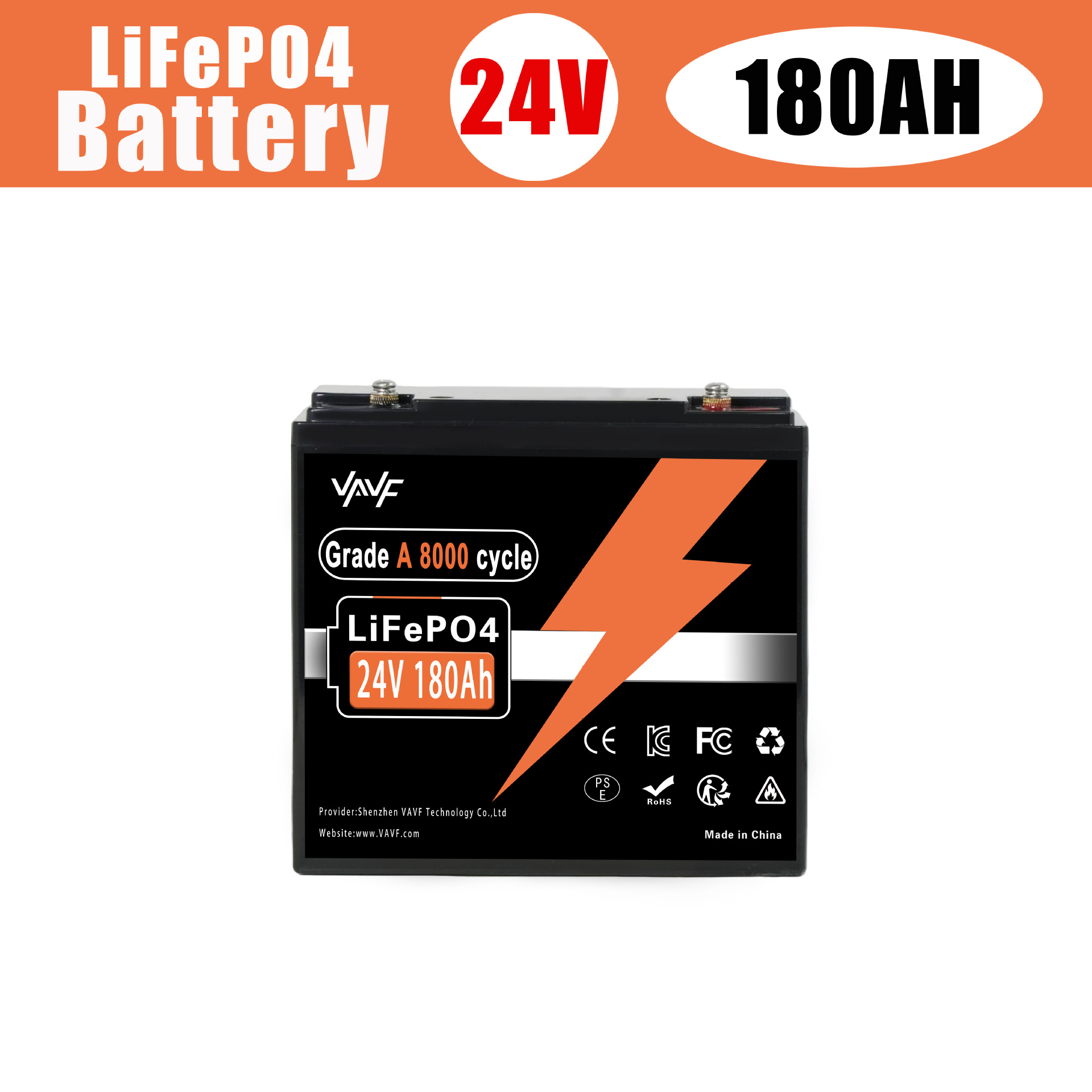 Transfronterizo 24V100AH batería de fosfato de hierro de litio, alta potencia y gran capacidad de ciclo profundo