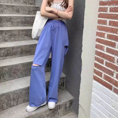 2025 Spring and Summer Rapped Pants New Style Thin Straight Skinny High Waist Slim Casual Pants Ins